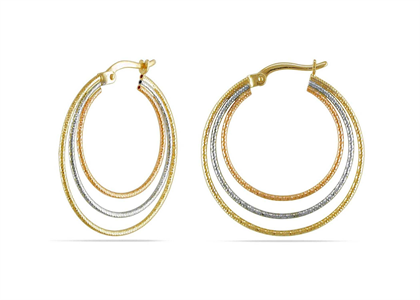 Tri Tone Plated | Fashion Earrings